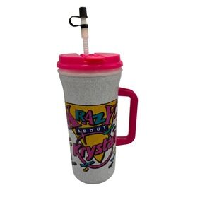 Vintage 1994 Krystal Burger Coca-Cola Insulated Travel Mug Whirley Pink Lid 90s